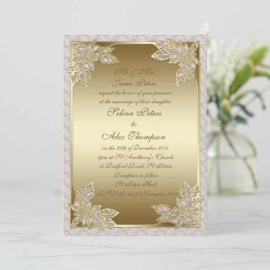 Uitnodiging voor gouden bruiloft (Staand voorkant)