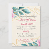  uitnodiging voor gouden bruiloft in Floral Pink (Voorkant)