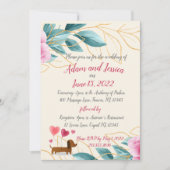  uitnodiging voor gouden bruiloft in Floral Pink (Voorkant)