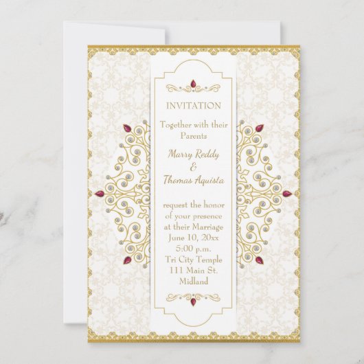 Uitnodiging voor gouden bruiloft in India (Voorkant)