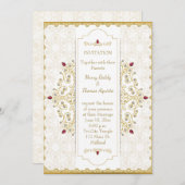 Uitnodiging voor gouden bruiloft in India (Voorkant / Achterkant)