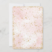 Uitnodiging voor gouden en roze theepartij verjaar (Achterkant)