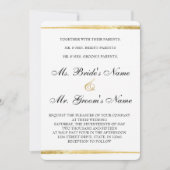 Uitnodiging voor gouden en zwarte bruiloft (Voorkant)