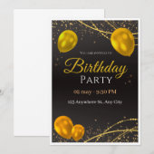 Uitnodiging voor gouden en zwarte feestdagen (Voorkant / Achterkant)