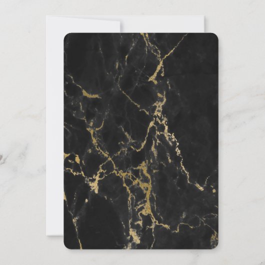 Uitnodiging voor gouden en zwarte marmer (Achterkant)