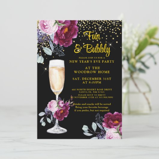 Uitnodiging voor gouden feestdagen in het nieuwjaa (Staand voorkant)