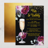 Uitnodiging voor gouden feestdagen in het nieuwjaa (Voorkant / Achterkant)