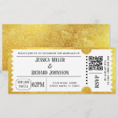 Uitnodiging voor gouden feestticket (Voorkant / Achterkant)