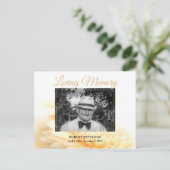 Uitnodiging voor gouden fotofuneraldienst-herdenki (Staand voorkant)