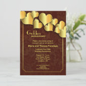 uitnodiging voor gouden huwelijksjubileum (Staand voorkant)