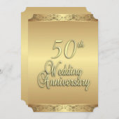 Uitnodiging voor gouden huwelijksjubileum (Voorkant / Achterkant)