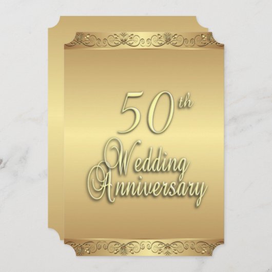 Uitnodiging voor gouden huwelijksjubileum (Voorkant / Achterkant)