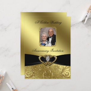 Uitnodiging voor gouden huwelijksjubileum met foto