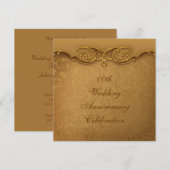 Uitnodiging voor gouden huwelijksjubileumfeest (Voorkant / Achterkant)