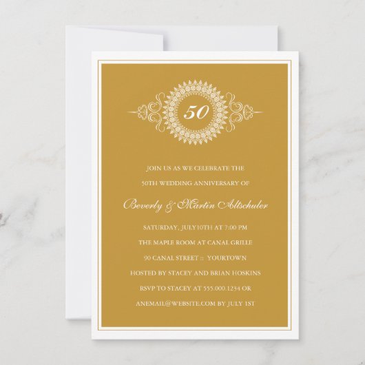 Uitnodiging voor gouden jubileum medaillonfeest (Voorkant)