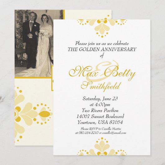 Uitnodiging voor gouden jubileumviering (Voorkant / Achterkant)