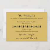 Uitnodiging voor gouden kerstbomen (Achterkant)