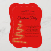 Uitnodiging voor gouden kerstboomster (Voorkant / Achterkant)