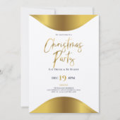 Uitnodiging voor gouden kerstfeestdag (Voorkant)