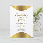 Uitnodiging voor gouden kerstfeestdag (Staand voorkant)