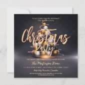 Uitnodiging voor gouden kerstfeestdagen (Voorkant)