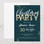 Uitnodiging voor gouden Kerstnacht (Voorkant / Achterkant)