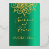 Uitnodiging voor gouden kleuren in Indiase stijl (Voorkant)