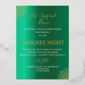 Uitnodiging voor gouden kleuren in Indiase stijl (Achterkant)