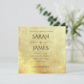  uitnodiging voor gouden textuur (Staand voorkant)