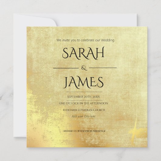  uitnodiging voor gouden textuur (Voorkant)