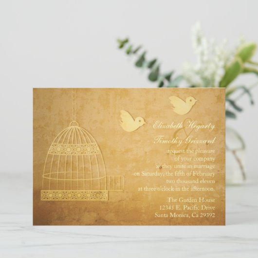 Uitnodiging voor gouden weddenschappen (Staand voorkant)