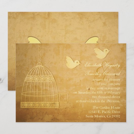 Uitnodiging voor gouden weddenschappen (Voorkant / Achterkant)