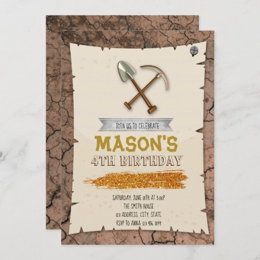 Uitnodiging voor goudkoorts (Voorkant / Achterkant)