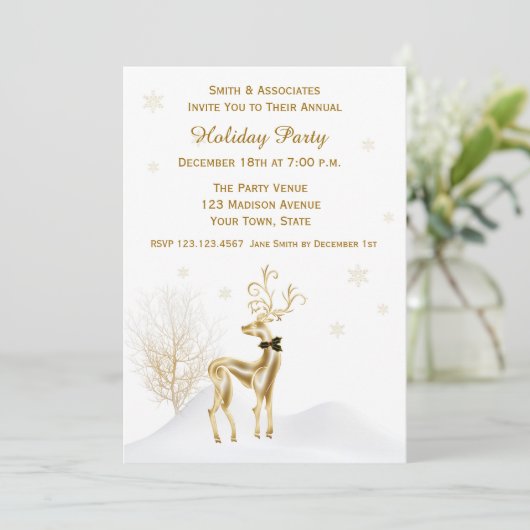 Uitnodiging voor goudrendierfeestdag van Elegant G (Staand voorkant)