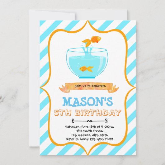 Uitnodiging voor goudvisfeest (Voorkant)