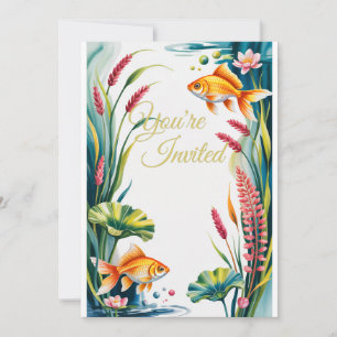 Uitnodiging voor goudvissen Aquarium Fish Wedding