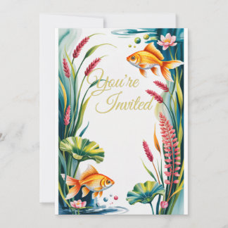 Uitnodiging voor goudvissen Aquarium Fish Wedding