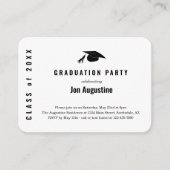 Uitnodiging voor graduatiepartij Invoegen Informatiekaartje (Voorkant)
