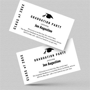 Uitnodiging voor graduatiepartij Invoegen Informatiekaartje