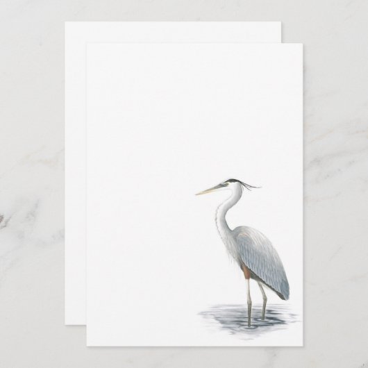 Uitnodiging voor Great Blue Heron (Voorkant / Achterkant)
