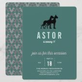 Uitnodiging voor Great Dane Birthday (Voorkant / Achterkant)