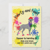 Uitnodiging voor Great Dane Dog Art Birthday Party (Voorkant)