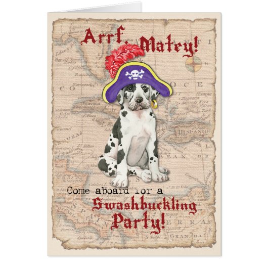 Uitnodiging voor Great Dane Pirate (Voorkant)