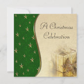 Uitnodiging voor Green Gold Star-kerstfeestvieren (Voorkant)