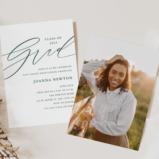 Uitnodiging voor Green Minimalist Graduation Party