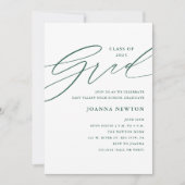 Uitnodiging voor Green Minimalist Graduation Party (Voorkant)