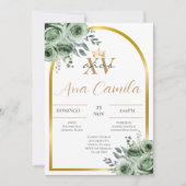 uitnodiging voor Green Quinceanera (Voorkant)