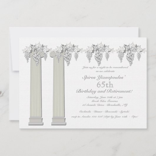 Uitnodiging voor Griekse affaire (Voorkant)