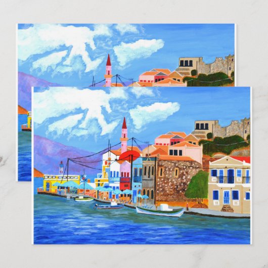 Uitnodiging voor Griekse kust (Voorkant / Achterkant)