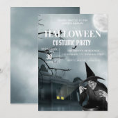 Uitnodiging voor Griezelfeest met Halloween Kostuu (Voorkant / Achterkant)
